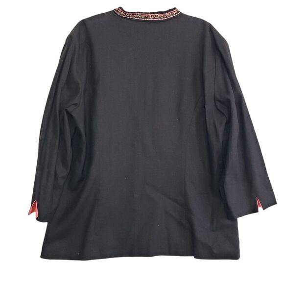 Coldwater Creek Beautiful Woman's Linen Blend Embroidered Lined Blazer, Size 14 - Picture 2 of 10